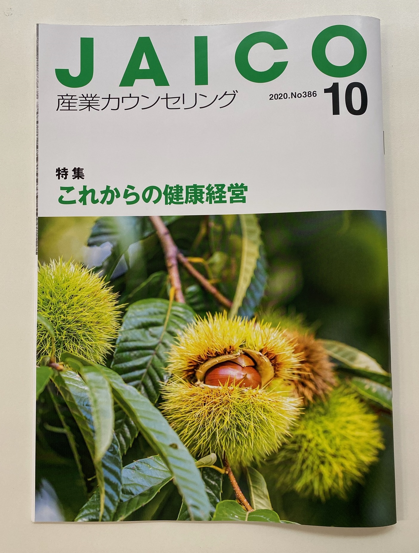 【健康経営】日本産業カウンセラー協会「JAICO産業カウンセリング」2020年10月号（No.386）掲載